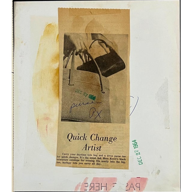 1964 purse black and white advertising photograph for Koret's. Publication information on the back. Combined shipping...