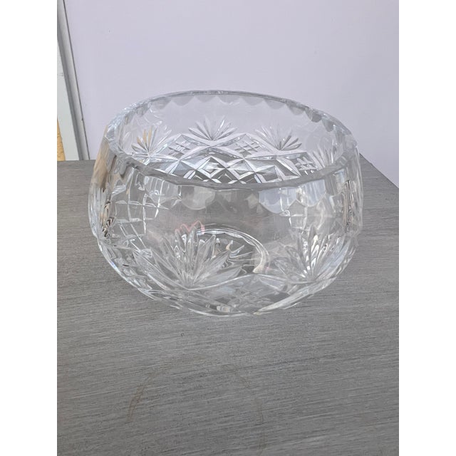 Vintage Crystal Cut Pedestal Bowl For Sale - Image 4 of 4