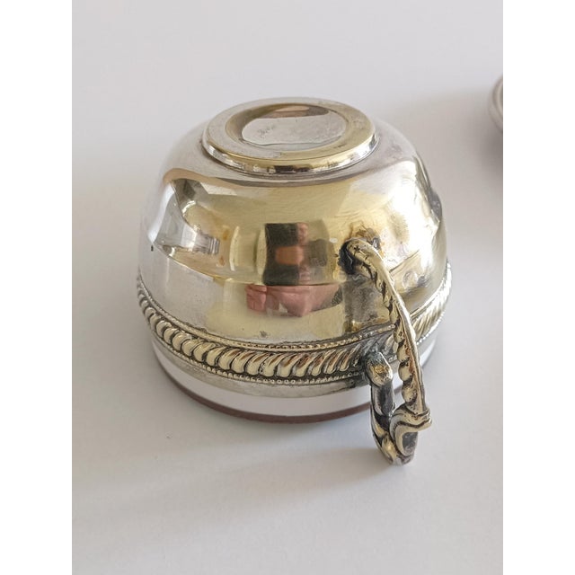 19th Century Victorian Alpaca Silver Coffee Cups and Plates, England, Set of 4 For Sale - Image 13 of 14