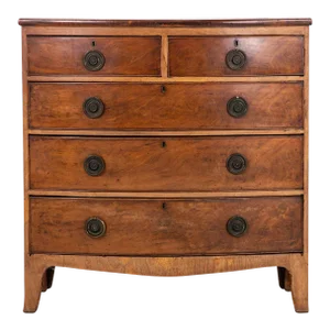 English Bowfront Chest of Drawers, Late 19th Century