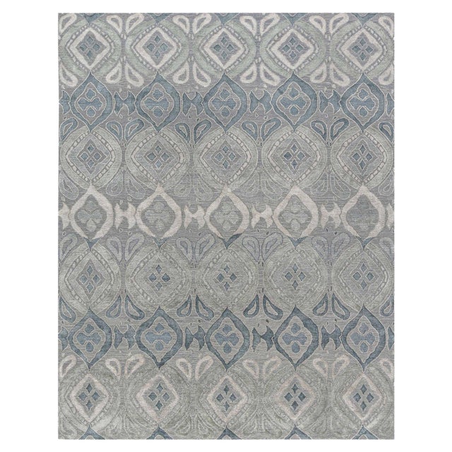 Contemporary Blue-Grey Mandorla Rug by Doris Leslie Blau For Sale