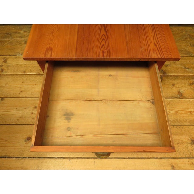 Wood Pine Coffee Table with Drawer, 1930s For Sale - Image 7 of 18