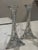 1980s 24% Lead Crystal Unique Triangle Eiffel Tower Shape Candle Holder Candlesticks For Sale - Image 5 of 8