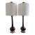Rare Pair - Vintage Marbro Amethyst Art Glass Table Lamps, McM, C. 1960s, Brass Base, 58.5" Tall For Sale