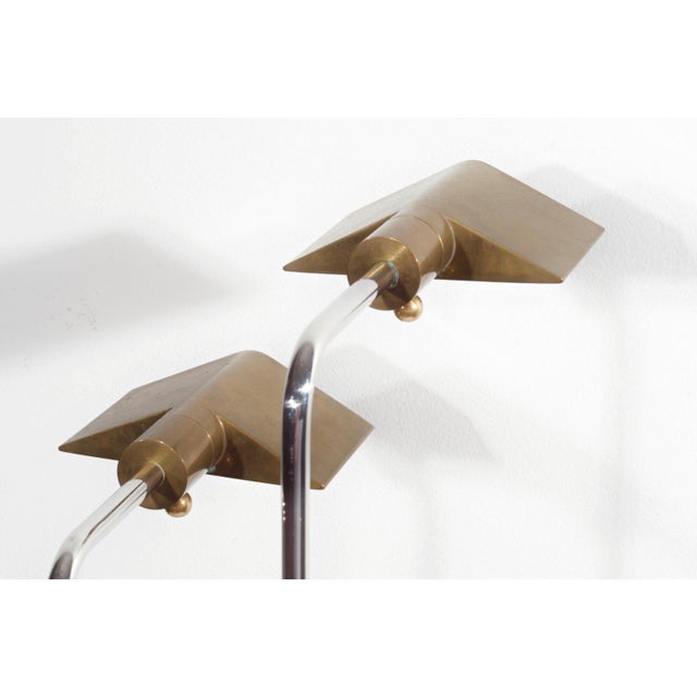 1960s Cedric Hartman Early Brass and Chrome Swivel Floor ...