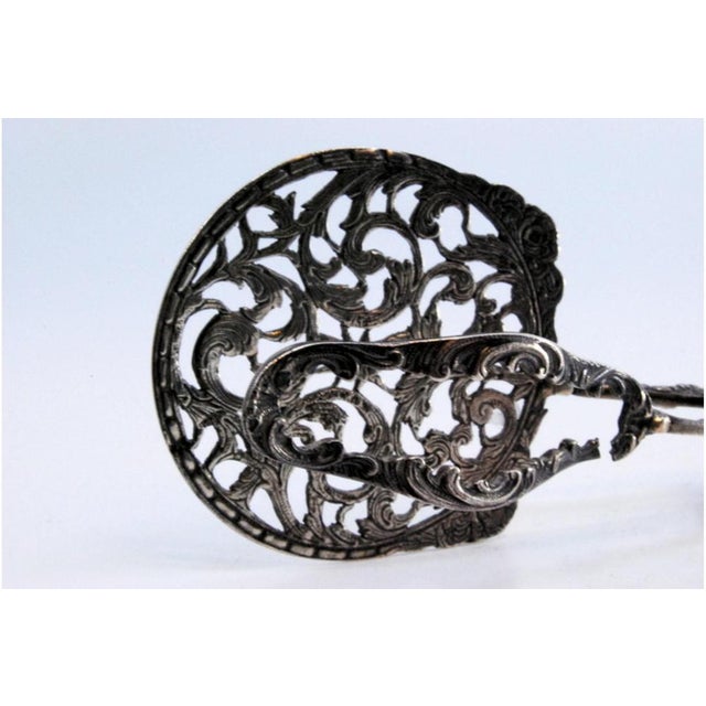 Bread/Salad Tongs in Scalloped Silver For Sale - Image 5 of 8