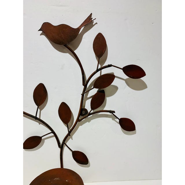 Rustic 1980s Sweet Tree of Life Metal Wall Sconce Candle Holder For Sale - Image 3 of 6