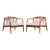 Milo Baughman for Thayer Coggin Mid Century Walnut Horseshoe Lounge Chairs - Pair For Sale