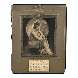 Art Deco Flapper Advertising Calendar for Munsingwear Union Suits & Hosiery c. 1925 For Sale