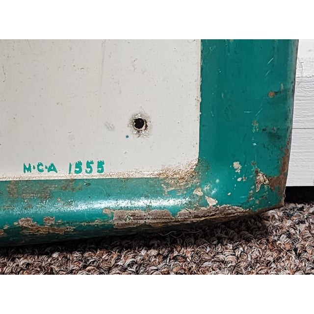 Original, Vintage 1950's Drink Coke Coca Cola, Enjoy That Refreshing New Feeling Metal Sign For Sale - Image 9 of 11