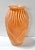 Anchor Hocking Vintage Glass Art Deco Fan Vase – Coral Peach - Draped Pressed Glass Sculptural Decor For Sale - Image 4 of 10