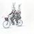 Contemporary Whimsical Original Oil Painting of Two Bunnies Riding a Bike by Max and Alma For Sale - Image 3 of 4