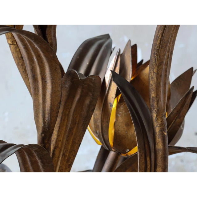 Vintage Brass Flower Floor Lamp by Hans Kögl, 1970s For Sale - Image 9 of 12