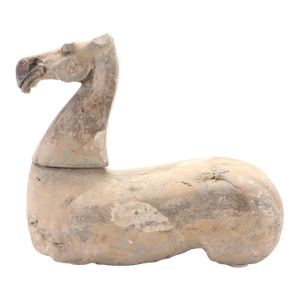 Antique Chinese Han Dynasty Polychrome Painted Terracotta Horse Funerary Tomb Figure