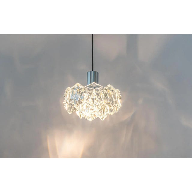 Petite Pendant Lights Crystal Glass attributed to Kinkeldey, Germany, 1970s For Sale - Image 10 of 13