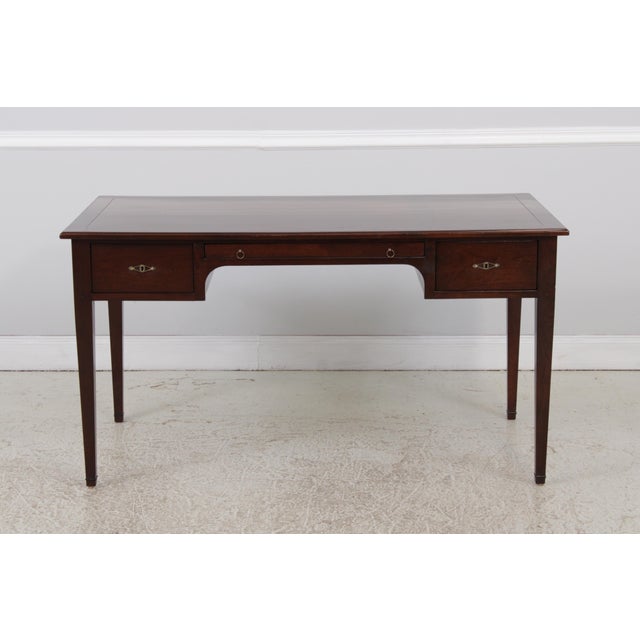 French Country Grange Cherry 3 Drawer Country French Writing Desk For Sale - Image 3 of 16