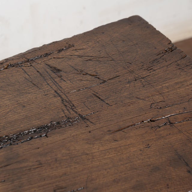 18th Century Rustic Dark Oak Coffee Table With Two Drawers For Sale - Image 9 of 18