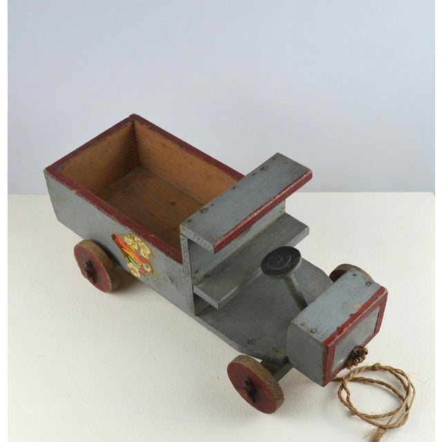 Wood French Folk Art Handmade Wooden Toy Car, Late 1930s For Sale - Image 7 of 14