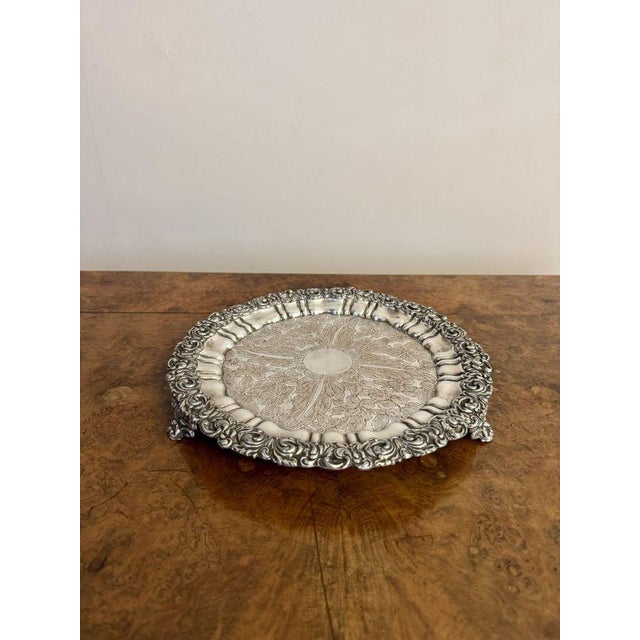 Antique Edwardian Silver Plated Tray, 1900 For Sale - Image 6 of 6