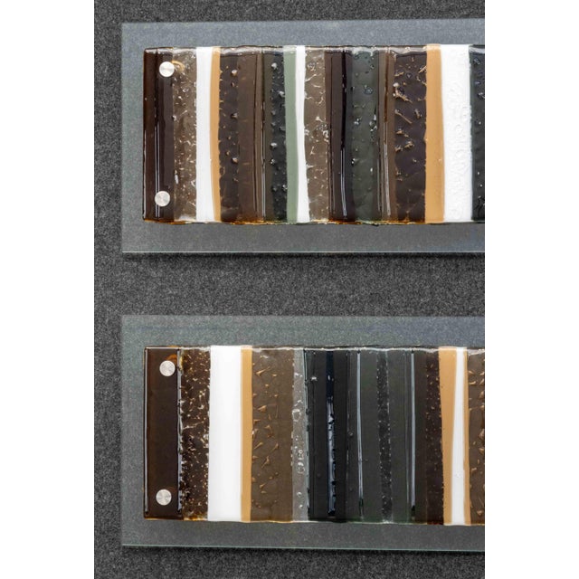 Contemporary Modern Art Glass Wave Form Wall Sculpture in Two Pieces For Sale - Image 3 of 12