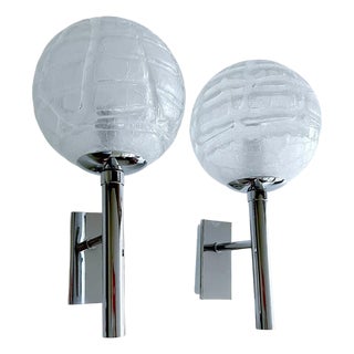 Vintage Space Age Glass Sconces from Doria, 1960s, Set of 2 For Sale