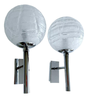 Vintage Space Age Glass Sconces from Doria, 1960s, Set of 2