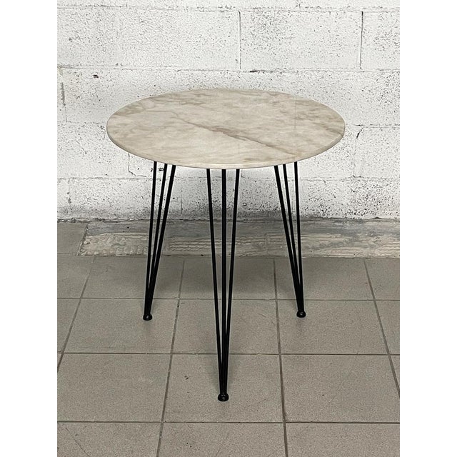 Service Table with White Marble Top, 1950s For Sale - Image 15 of 15