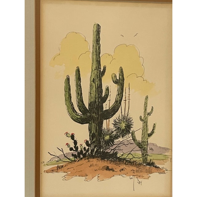 1980s William Zivic Original Western Framed Art Native American For Sale - Image 9 of 12