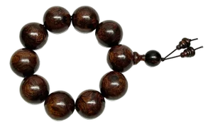Chinese Dark Brown Rosewood Beads Hand Rosary Praying Bracelet