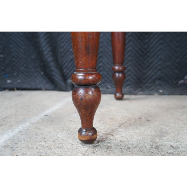 Antique Victorian William IV Mahogany Tooled Leather Writing Table Desk Console For Sale - Image 13 of 16