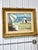 A charming original, custom framed oil painting of a seaside vista with a mother and daughter at the beach with a beach...