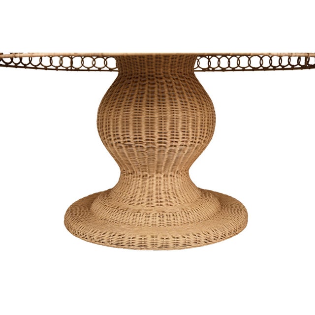 New special order item. Not vintage. Elevate your dining space with the stunning Gabrielle 60-inch round pedestal dining...
