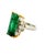 9.68 Carat Green Tourmaline Diamond Platinum 18k Yellow Gold Ring, Size 7.25 For Sale In Los Angeles - Image 6 of 6