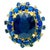 Art Deco Bochic "Orient" Vintage Blue Sapphire & Diamond Cluster Ring Set 18K & Siver For Sale - Image 3 of 18