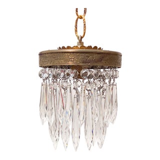 Italian Brass Upside Down Layered Cake Chandelier For Sale