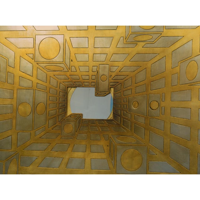 Giuseppe Caiafa, Luce Lucis Optical Panel, 2025, Carved Wood with Gold and Silver Leaf For Sale - Image 3 of 8