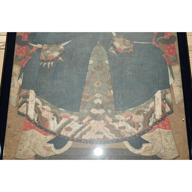 Antique Chinese Ancestral Portrait in Museum Frame, 1860 For Sale - Image 13 of 18