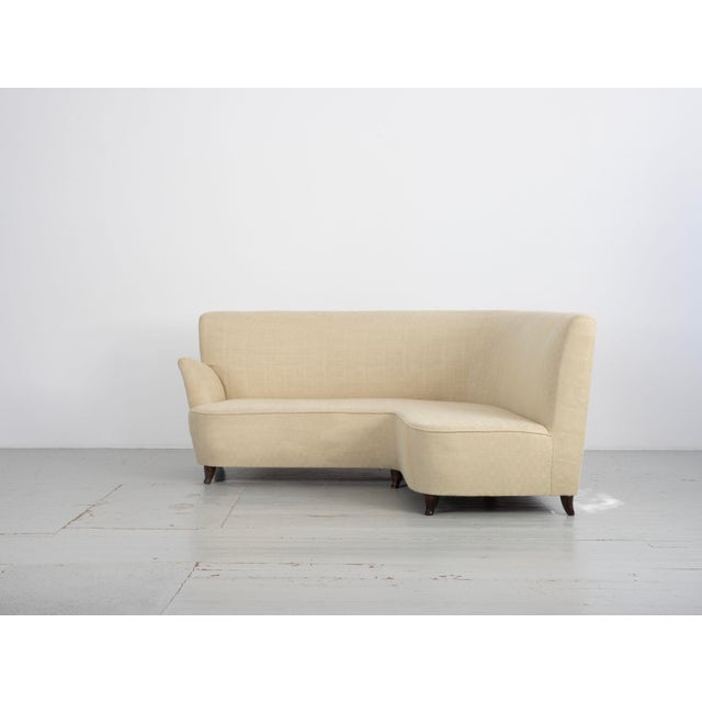 Cream Asymmetrical Corner Sofas, Italy, 1940s, Set of 2 For Sale - Image 8 of 18