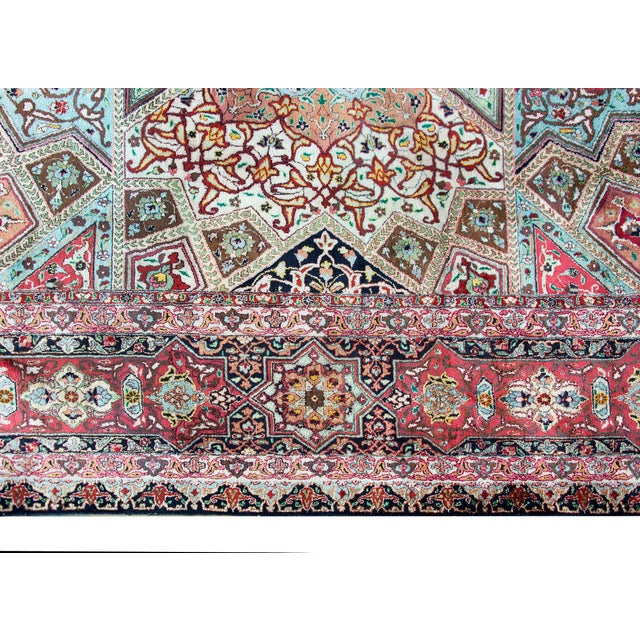 Vintage Persian Qum Rug For Sale - Image 9 of 15