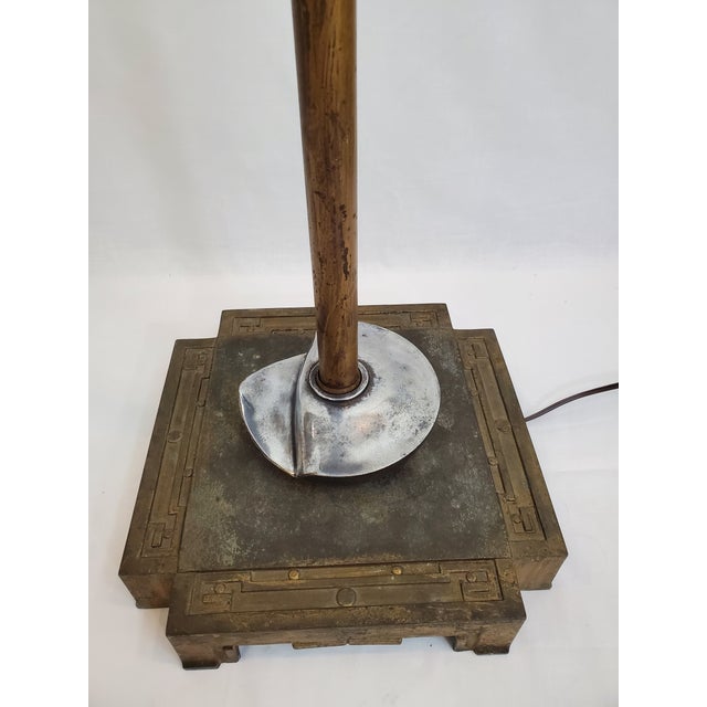 Brass Vintage Mid-Century Art Deco Cottage Core Reading Floor Lamp For Sale - Image 8 of 12