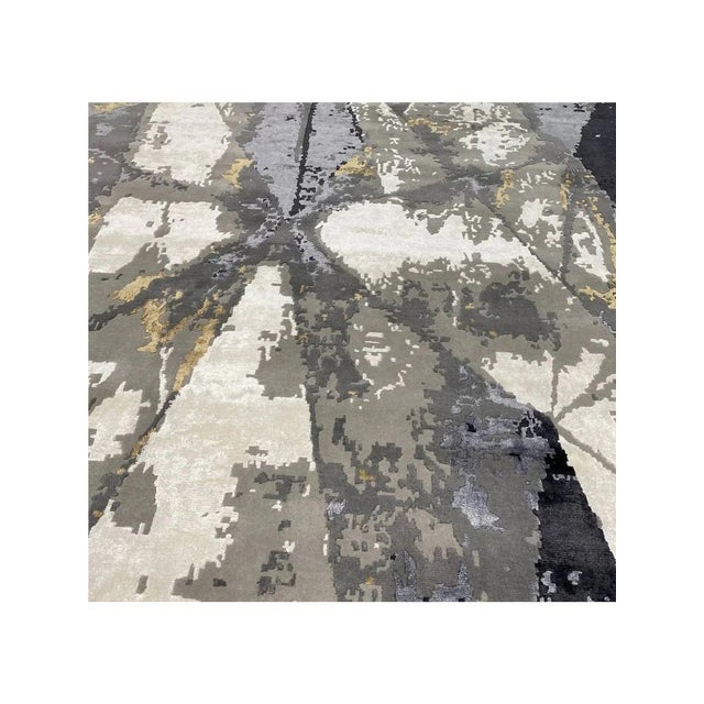 Handwoven Modern Abstract Area Rug 9x12 For Sale - Image 9 of 12