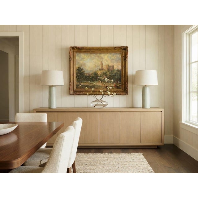 An Antique Oil Painting Luminous Citadel: A Classic European Landscape For Sale - Image 9 of 12
