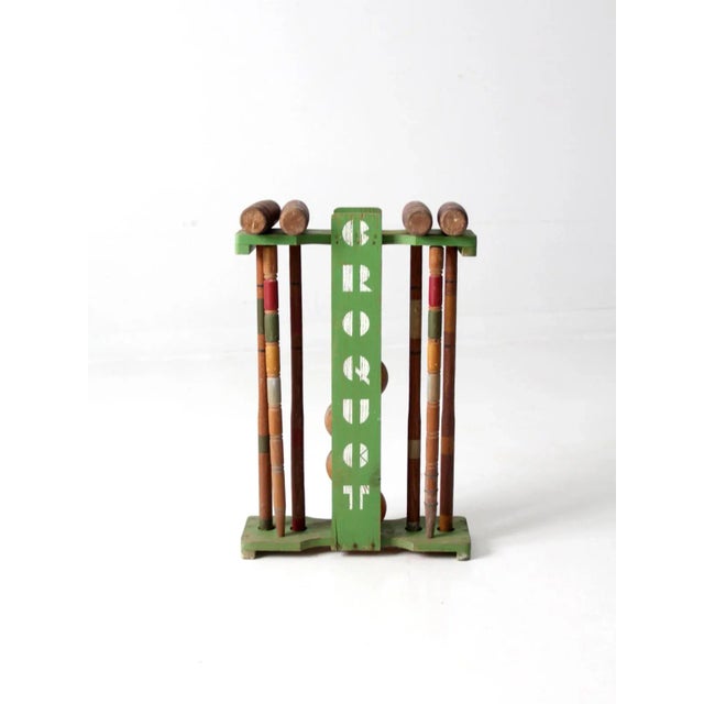 Mid Century Croquet Set Lawn Game For Sale - Image 13 of 13