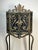 Brass Antique Gothic Revival Cast Iron and Brass Phone Stand Attr. Oscar Bach or Bertram Segar C. 1920 Greenwich Village For Sale - Image 8 of 13