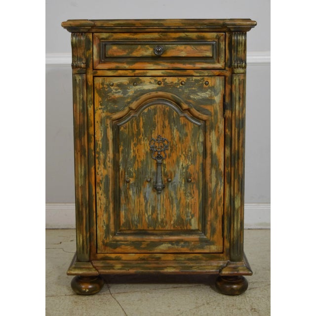 Age: Approx: 20 Years Old Details: Quality Construction Fold Down Drawer Front Intentional Highly Distressed Painted...