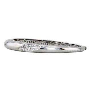 Roberto Coin 0.33ctw Diamond Capri Bangle Bracelet 18k White Gold 6 For Sale