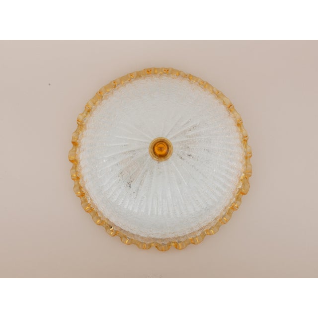 Yellow 1980s Id Century Murano Barovier & Toso Flush Mount For Sale - Image 8 of 8