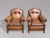 Brown Vintage French Leather Club Chairs, 1960, Set of 2 For Sale - Image 8 of 8
