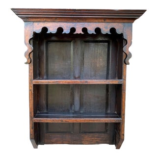 Antique English Plate Rack Wall Shelf Bookcase For Sale