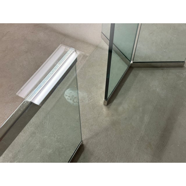 1970s Leon Rosen for Pace Chrome and Glass Dining Table For Sale - Image 5 of 8